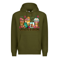 Army Green cafecito y chisme coffee cups Premium Hoodie - Zillion Design Studio