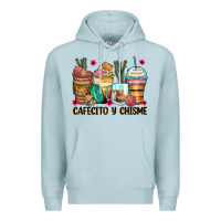 Blue Mist cafecito y chisme coffee cups Premium Hoodie - Zillion Design Studio