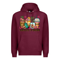Burgundy cafecito y chisme coffee cups Premium Hoodie - Zillion Design Studio