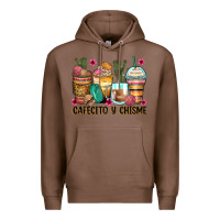 Chestnut cafecito y chisme coffee cups Premium Hoodie - Zillion Design Studio
