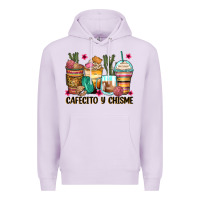 Lilac cafecito y chisme coffee cups Premium Hoodie - Zillion Design Studio