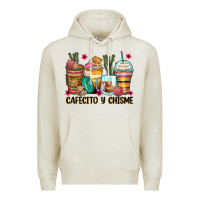Oatmeal Heather cafecito y chisme coffee cups Premium Hoodie - Zillion Design Studio