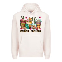 Pale Pink cafecito y chisme coffee cups Premium Hoodie - Zillion Design Studio