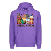 Purple cafecito y chisme coffee cups Premium Hoodie - Zillion Design Studio