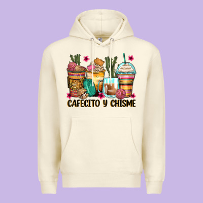 Cafecito Y Chisme Coffee Cups Premium Hoodie Designed By Zillion Design Studio