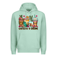 Seafoam cafecito y chisme coffee cups Premium Hoodie - Zillion Design Studio