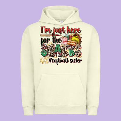 I'm Just Here For The Snacks #softball Sister Urban Hoodie Designed By Zillion Design Studio