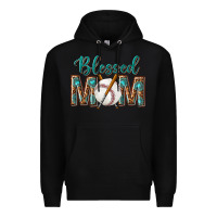 Black western blessed mom with baseball Premium Hoodie - texasbilliewilder