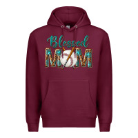Burgundy western blessed mom with baseball Premium Hoodie - texasbilliewilder