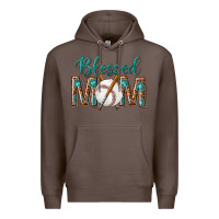 Coffee western blessed mom with baseball Premium Hoodie - texasbilliewilder