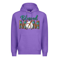 Purple western blessed mom with baseball Premium Hoodie - texasbilliewilder