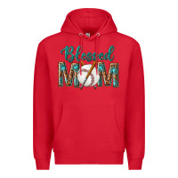 Red western blessed mom with baseball Premium Hoodie - texasbilliewilder