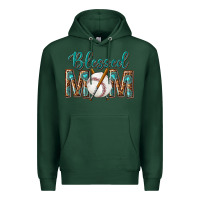 Sports Green western blessed mom with baseball Premium Hoodie - texasbilliewilder