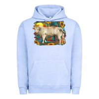 Pigment Grape Ice western charolais bull and aztec sunflower background Urban Hoodie - RanaPortraitStore