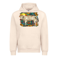 Sandshell western charolais bull and aztec sunflower background Urban Hoodie - RanaPortraitStore