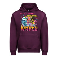 Mauve Wine lifes a beach make some waves Urban Hoodie - texasbilliewilder