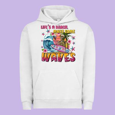 Lifes A Beach Make Some Waves Urban Hoodie Designed By Texasbilliewilder