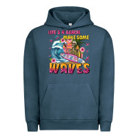 Pigment Midnight Navy lifes a beach make some waves Urban Hoodie - texasbilliewilder