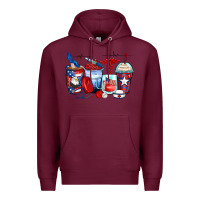 Burgundy American nurse coffee cups Premium Hoodie - Zillion Design Studio