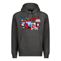 Charcoal Heather American nurse coffee cups Premium Hoodie - Zillion Design Studio