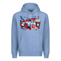 Colony Blue American nurse coffee cups Premium Hoodie - Zillion Design Studio