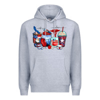 Heather Grey American nurse coffee cups Premium Hoodie - Zillion Design Studio