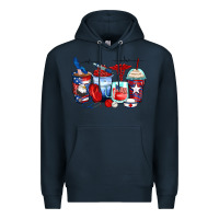 Navy American nurse coffee cups Premium Hoodie - Zillion Design Studio