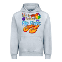Heather Grey life is better in flip flops Urban Hoodie - texasbilliewilder