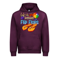Mauve Wine life is better in flip flops Urban Hoodie - texasbilliewilder