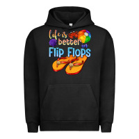 Pigment Black life is better in flip flops Urban Hoodie - texasbilliewilder