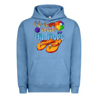 Pigment Pebble Blue life is better in flip flops Urban Hoodie - texasbilliewilder