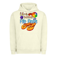 Pigment Pistachio life is better in flip flops Urban Hoodie - texasbilliewilder