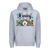 Heather Grey husky mom western Premium Hoodie - RanaPortraitStore