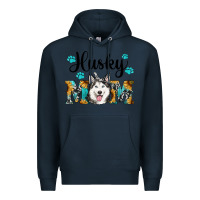 Navy husky mom western Premium Hoodie - RanaPortraitStore