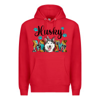 Red husky mom western Premium Hoodie - RanaPortraitStore