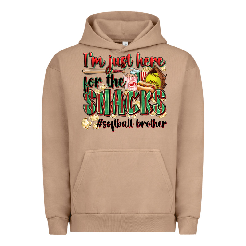 I'm Just Here For The Snacks #softball Brother Urban Hoodie by Zillion Design Studio | Teevron