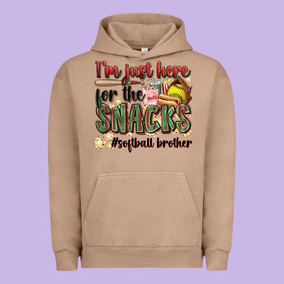 I'm Just Here For The Snacks #softball Brother Urban Hoodie Designed By Zillion Design Studio