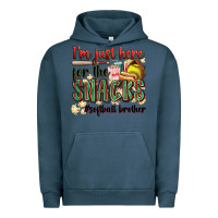 Pigment Midnight Navy i'm just here for the snacks #softball brother Urban Hoodie - Zillion Design Studio