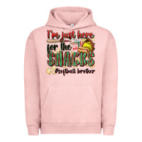 Pigment Salmon i'm just here for the snacks #softball brother Urban Hoodie - Zillion Design Studio