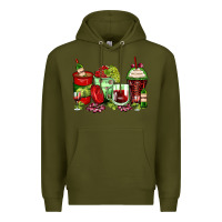 Army Green wine coffee cups Premium Hoodie - Zillion Design Studio