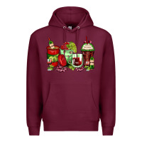 Burgundy wine coffee cups Premium Hoodie - Zillion Design Studio