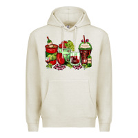 Oatmeal Heather wine coffee cups Premium Hoodie - Zillion Design Studio