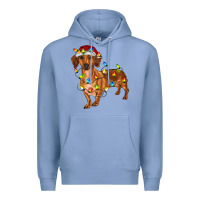Colony Blue dachshund with christmas lights Premium Hoodie - RanaPortraitStore