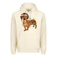 Sandshell dachshund with christmas lights Premium Hoodie - RanaPortraitStore