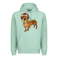 Seafoam dachshund with christmas lights Premium Hoodie - RanaPortraitStore