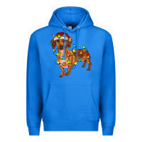 True Royal dachshund with christmas lights Premium Hoodie - RanaPortraitStore