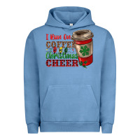 Pigment Pebble Blue i run on coffee and christmas cheer Urban Hoodie - RanaPortraitStore