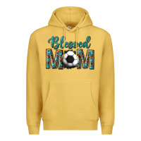 Antique Gold western blessed mom with soccer Premium Hoodie - texasbilliewilder