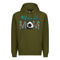 Army Green western blessed mom with soccer Premium Hoodie - texasbilliewilder