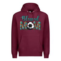 Burgundy western blessed mom with soccer Premium Hoodie - texasbilliewilder